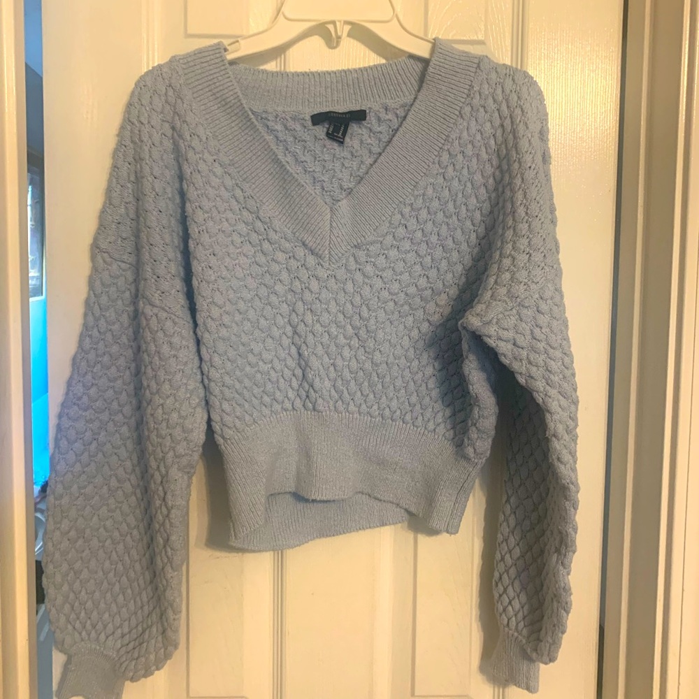 Blue forever 21 bell sleeve sweater